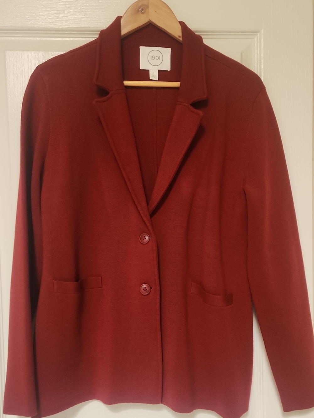 1901 Women's Knit Burgundy Blazer